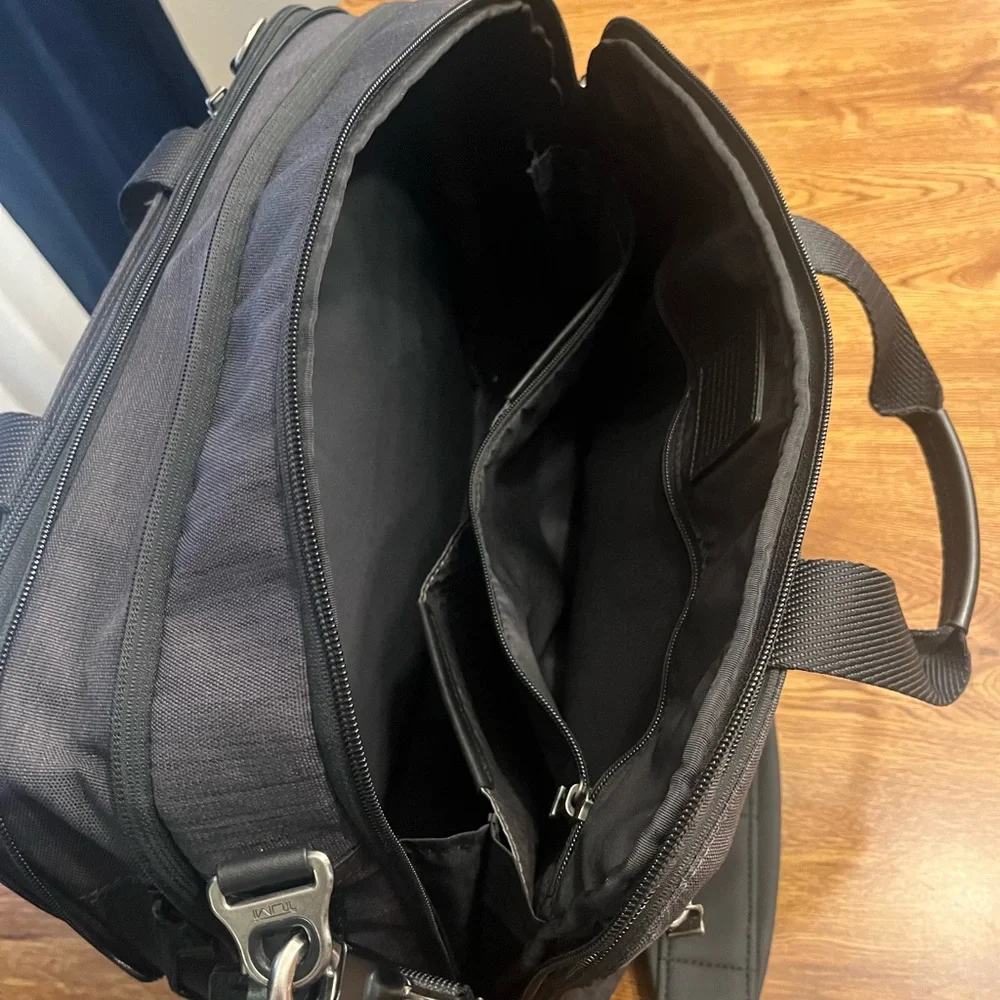 TUMI Alpha Bravo Grayson 3-Way Brief Backpack Briefcase - Charcoal Grey - GOOD